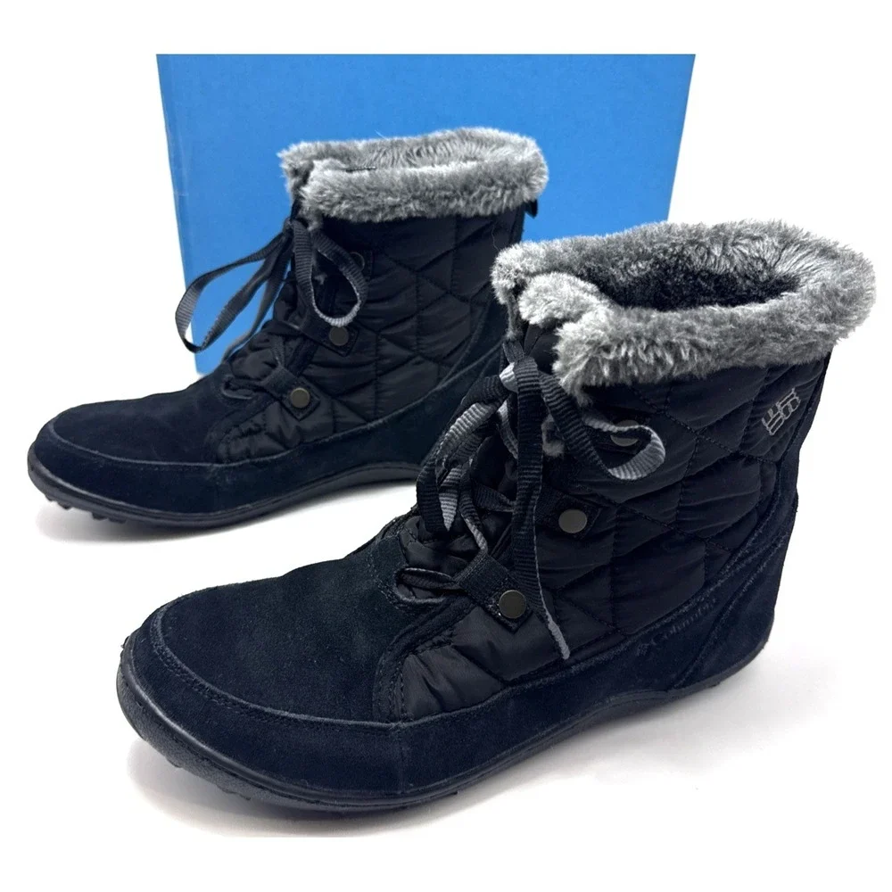 Columbia Minx Shorty Black Waterproof Omni-Heat Winter Boots Women's 8.5